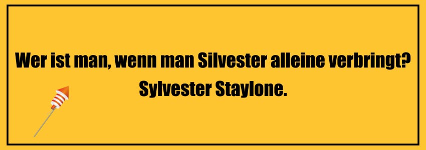 Bester Flach Witz? Wer ist man, wenn man Silvester alleine verbringt? Sylvester Staylone.