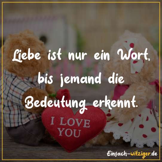 Liebe ist nur ein Wort, bis jemand die Bedeutung erkennt.